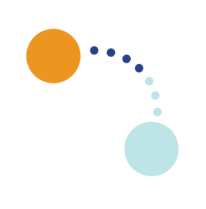 blue and orange dots showing connected people